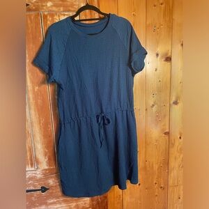 Blue Cupshe Dress, with lining drawstring, and pockets.
